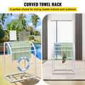 Pool Towel Rack 5 Bar Freestanding PVC Curved Poolside Storage Organiser