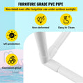 Outdoor Towel Rack 7 Bar Curved White Freestanding Pool Patio