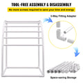 Outdoor Towel Rack 7 Bar Curved White Freestanding Pool Patio