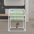 Outdoor Towel Rack 7 Bar Curved White Freestanding Pool Patio