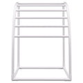 Outdoor Towel Rack 7 Bar Curved White Freestanding Pool Patio