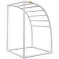 Outdoor Towel Rack 7 Bar Curved White Freestanding Pool Patio