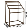 Pool Towel Rack, 5 Bar, Brown, Freestanding Outdoor PVC Trapedozal Poolside Storage Organizer, Include 8 Towel Clips, Mesh Bag, Hook, Also Stores Floats and Paddles, for Beach, Swimming Pool