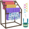 Pool Towel Rack 5 Bar Brown Freestanding PVC Trapezoid Poolside Storage