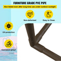 Pool Towel Rack 5 Bar Brown Freestanding PVC Trapezoid Poolside Storage