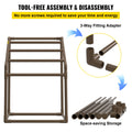 Pool Towel Rack 5 Bar Brown Freestanding PVC Trapezoid Poolside Storage