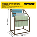 Pool Towel Rack 5 Bar Brown Freestanding PVC Trapezoid Poolside Storage