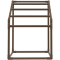 Pool Towel Rack 5 Bar Brown Freestanding PVC Trapezoid Poolside Storage