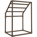 Pool Towel Rack 5 Bar Brown Freestanding PVC Trapezoid Poolside Storage