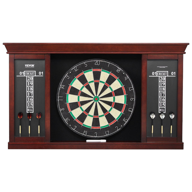 Dartboard Cabinet Set Steel Tip Darts Ready to Play Complete Bundle