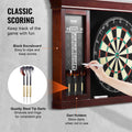 Dartboard Cabinet Set Steel Tip Darts Ready to Play Complete Bundle