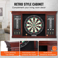 Dartboard Cabinet Set Steel Tip Darts Ready to Play Complete Bundle