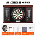 Dartboard Cabinet Set Steel Tip Darts Ready to Play Complete Bundle