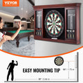Dartboard Cabinet Set Steel Tip Darts Ready to Play Complete Bundle