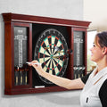 Dartboard Cabinet Set Steel Tip Darts Ready to Play Complete Bundle