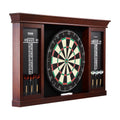 Dartboard Cabinet Set Steel Tip Darts Ready to Play Complete Bundle