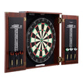 Dartboard and Cabinet Set Official Size Complete Accessory Steel Tip Dart