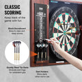 Dartboard Cabinet Set Steel Tip Darts Official Size Complete