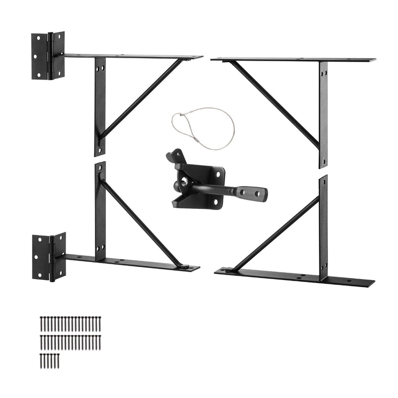 Gate Corner Brace Bracket Anti Sag Hardware Kit Iron Black