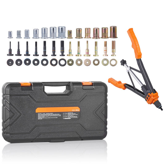 Rivet Nut Tool, 16” Rivnut Tool Kit with 13PCS Metric and SAE Mandrels, 186PCS Rivet Nuts, M3, M4, 10-24, M5, M6, 1/4-20, 8-32, 5/16-18, M8, 3/8-16, M10, M12, 1/2-13, Semi-auto Retraction