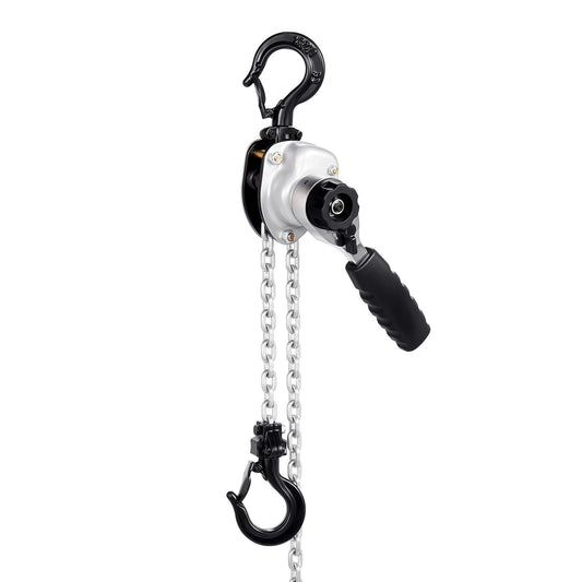 Manual Lever Chain Hoist, 1/2T 500KG Capacity Heavy Duty Come Along, 6M Lift G80 Alloy Steel Chain With Dual Pawl Mechanical Brake, 360° Rotating Hooks, for Warehouse Construction Garage