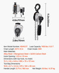 Manual Chain Hoist 500KG 1/2T 6M Lift G80 Steel Dual Pawl Brake