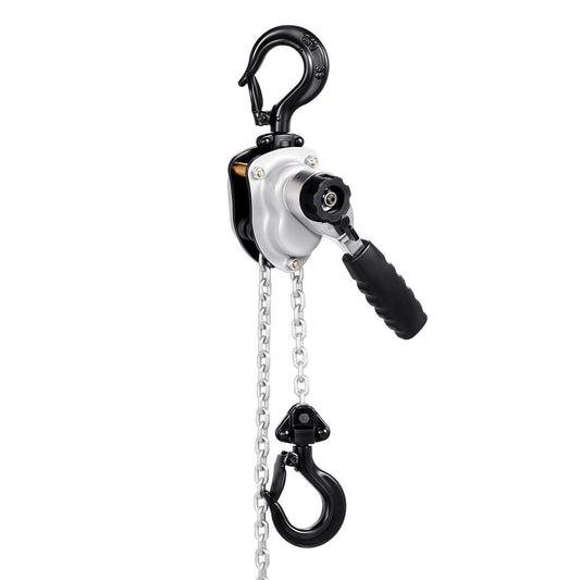 Manual Lever Chain Hoist, 1/4T 250KG Capacity Heavy Duty Come Along, 1.5M Lift G80 Alloy Steel Chain With Dual Pawl Mechanical Brake, 360° Rotating Hooks, for Warehouse Construction Garage
