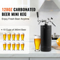 Beer Growler Tap System, 4L Mini Keg, 304 Stainless Steel Pressurized Beer Growler, Keg Growler with Pressure Display, CO2 Regulator Faucet, Leak-Proof Ring For Draft, Homebrew, Craft Beer
