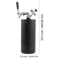 Beer Growler Tap System, 4L Mini Keg, 304 Stainless Steel Pressurized Beer Growler, Keg Growler with Pressure Display, CO2 Regulator Faucet, Leak-Proof Ring For Draft, Homebrew, Craft Beer