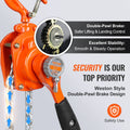 Manual Chain Hoist 1/2 Ton 1100lbs 10ft G80 Galvanized Steel