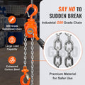 Manual Chain Hoist 1/2 Ton 1100lbs 10ft G80 Galvanized Steel