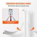 Pet Door, 33.7 x 50.9 cm Aluminum Frame with Lock and Flap System, Weatherproof Doggy Door, Easy to Install in Interior or Exterior Doors, Pet Door Suitable for Cat Doggie Kitties (White-L)