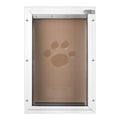 Pet Door, 33.7 x 50.9 cm Aluminum Frame with Lock and Flap System, Weatherproof Doggy Door, Easy to Install in Interior or Exterior Doors, Pet Door Suitable for Cat Doggie Kitties (White-L)