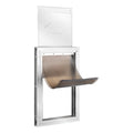 Pet Door, 21 x 30.3 cm Aluminum Frame with Lock and Flap System, Weatherproof Doggy Door, Easy to Install in Interior or Exterior Doors, Pet Door Suitable for Cat Doggie Kitties (White-Small)