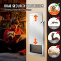 Pet Door, 21 x 30.3 cm Aluminum Frame with Lock and Flap System, Weatherproof Doggy Door, Easy to Install in Interior or Exterior Doors, Pet Door Suitable for Cat Doggie Kitties (White-Small)