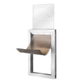 Pet Door, 21 x 30.3 cm Aluminum Frame with Lock and Flap System, Weatherproof Doggy Door, Easy to Install in Interior or Exterior Doors, Pet Door Suitable for Cat Doggie Kitties (White-Small)