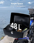 Motorcycle Top Case 48L Waterproof PP Detachable Tail Box