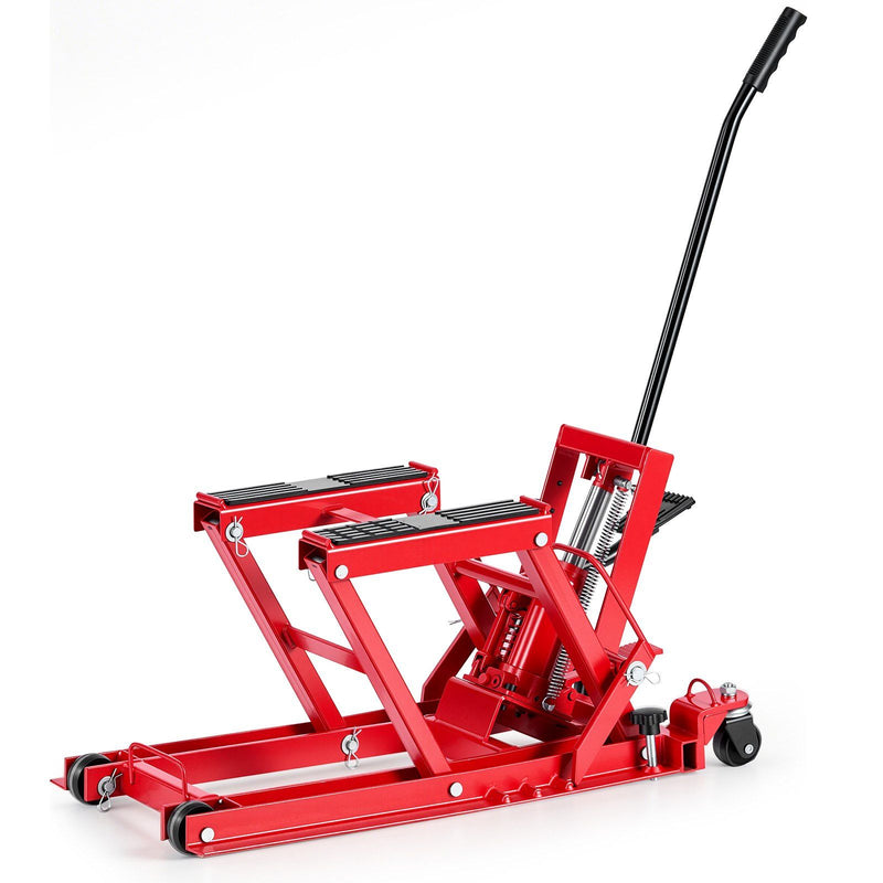 Hydraulic Motorcycle Lift Jack 680kg ATV Hoist 115-385mm 4 Wheels