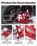 Hydraulic Motorcycle Lift Jack 680kg ATV Hoist 115-385mm 4 Wheels