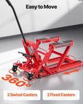 Hydraulic Motorcycle Lift Jack 680kg ATV Hoist 115-385mm 4 Wheels