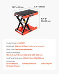 Motorcycle Lift 1200lbs Scissor Jack 4.1-15in Height Range Steel