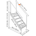 Dock Ladder, 1.09 m-1.29 m Adjustable Height, 227 kg Load Capacity, Aluminum Alloy 6 Steps Pontoon Boat Ladder with Dual Handrails & Nonslip Mat, Ideal for Ship/Lake/Pool/Marine Boarding