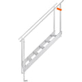 Dock Ladder, 1.09 m-1.29 m Adjustable Height, 227 kg Load Capacity, Aluminum Alloy 6 Steps Pontoon Boat Ladder with Dual Handrails & Nonslip Mat, Ideal for Ship/Lake/Pool/Marine Boarding