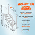 Dock Ladder 1.09-1.29m Adjustable 6 Step Aluminium 227kg Capacity