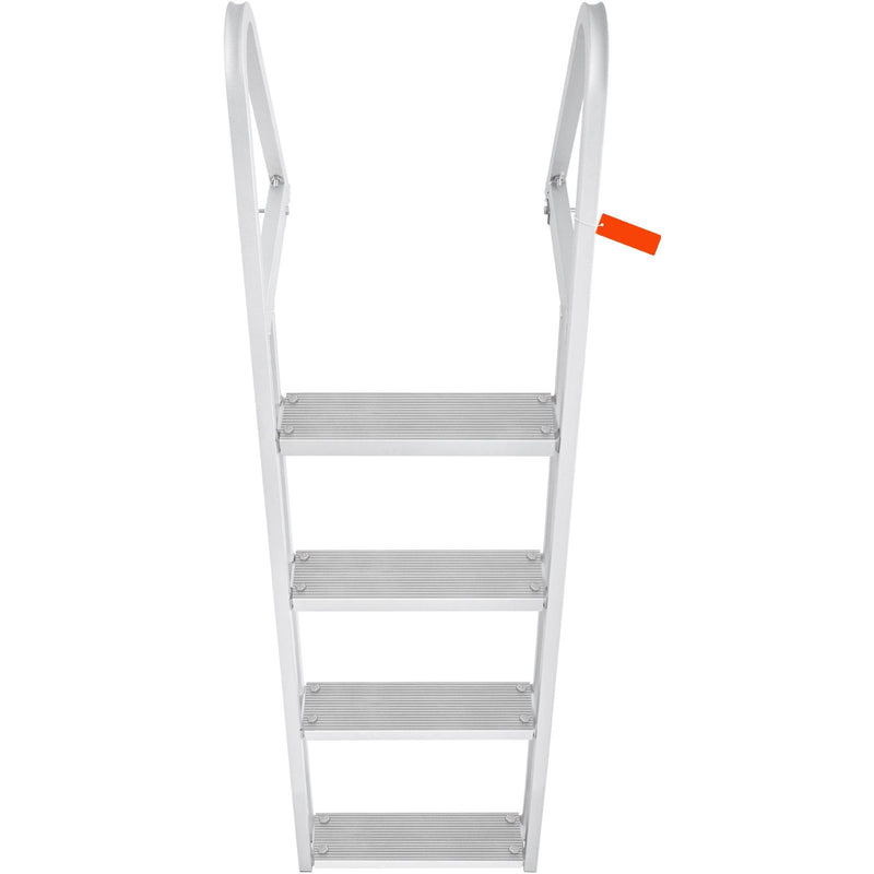 Dock Ladder, Removable 4 Steps, 350 lbs Load Capacity, Aluminum Alloy Pontoon Boat Ladder with 4'' Wide Step & Nonslip Mat, Easy to Install for Ship/Lake/Pool/Marine Boarding