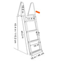 Dock Ladder, Removable 4 Steps, 350 lbs Load Capacity, Aluminum Alloy Pontoon Boat Ladder with 4'' Wide Step & Nonslip Mat, Easy to Install for Ship/Lake/Pool/Marine Boarding