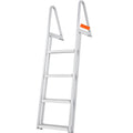 Dock Ladder, Removable 4 Steps, 350 lbs Load Capacity, Aluminum Alloy Pontoon Boat Ladder with 4'' Wide Step & Nonslip Mat, Easy to Install for Ship/Lake/Pool/Marine Boarding