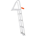 Dock Ladder, Removable 4 Steps, 350 lbs Load Capacity, Aluminum Alloy Pontoon Boat Ladder with 4'' Wide Step & Nonslip Mat, Easy to Install for Ship/Lake/Pool/Marine Boarding