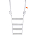 Dock Ladder Flip Up 4 Steps, 159 kg Load Capacity, Aluminum Pontoon Boat Ladder with 4