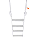 Dock Ladder Flip Up 4 Steps, 159 kg Load Capacity, Aluminum Pontoon Boat Ladder with 4